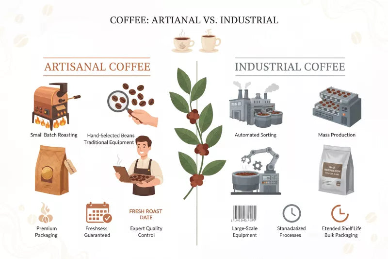 Differenze tra caffè artigianale e industriale